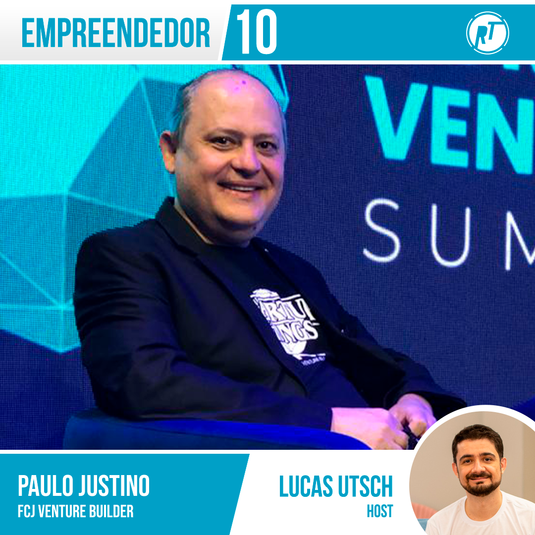 Paulo Justino, CEO da FCJ Venture Builder, sendo entrevistado no programa Empreendedor 10